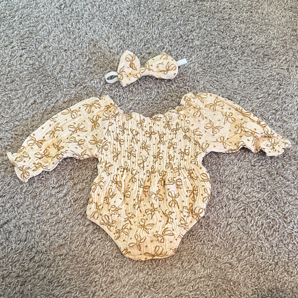 Bow Romper with Headband
